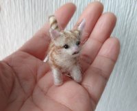 OOAK needle felted tabby cat for 1:12 dollhouse