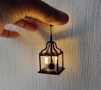 1:12 dollhouse faux wrought iron lantern ceiling light Foyer pendant light Outdoor porch ceiling light