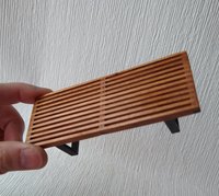 1:12 dollhouse miniature mid-century style coffee table Slats coffee table Platform bench Modern coffee table