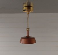 1:12 dollhouse miniature copper finish pendant light with white inner shade Battery operated MCM styled ceiling light Price is for EACH