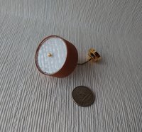 1:12 dollhouse battery operated pendant light with wood veneer Mid century inspired ceiling light
