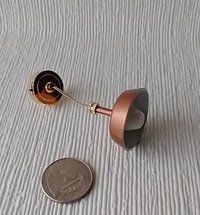 1:12 dollhouse miniature copper finish pendant light with white inner shade Battery operated MCM styled ceiling light Price is for EACH