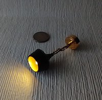 1:12 dollhouse battery operated black pendant light Mid century inspired ceiling light