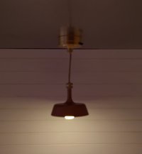 1:12 dollhouse miniature copper finish pendant light with white inner shade Battery operated MCM styled ceiling light Price is for EACH