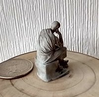 Dollhouse miniature statute The Thinker / Philosopher / Aristotle