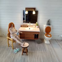 1:12 Dollhouse 2-light bath light fixture Vanity wall mounted mirror lights USE with 12-volt transformer or WIRED dollhouse