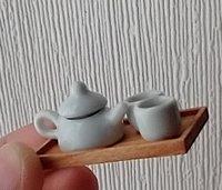 RESERVED 1:12 solid cherry wood tea tray Serving tray Japanese or Chinese tea table accessory