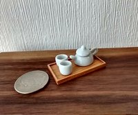 1:12 solid cherry wood tea tray Serving tray Japanese or Chinese tea table accessory