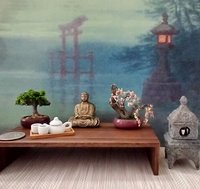 RESERVED Dollhouse miniature Japanese style stone lantern light Battery operated faux stone lantern no external wires