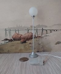 RESERVED 1:12 Dollhouse battery operated globe floor lamp Mid-century styled globe lamp White orb floor lamp