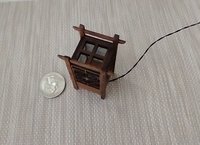 RESERVED 1:12 Dollhouse miniature kumiko style table or floor lamp Battery operated Japanese style lantern lamp on external wires