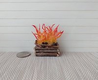 1:12 Dollhouse realistic light up firelogs with flickering flames Battery operated lit logs 1 unit