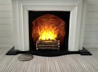 1:12 Dollhouse realistic light up firelogs with flickering flames Battery operated lit logs 1 unit