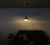 1:12 dollhouse battery operated space age inspired ceiling light Mid-century style pendant light