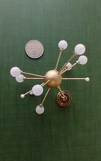 RESERVED 1:12 Dollhouse mid-century inspired space age orbit chandelier Atomic age MCM 8-light ceiling light