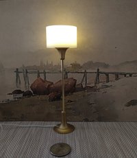 RESERVED 1:12 dollhouse miniature tulip based floor lamp MCM style floor lamp