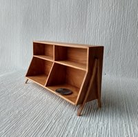 RESERVED 1:12 Dollhouse mid-century styled book case or display case in cherry wood Accessories not included