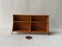 1:12 Dollhouse mid-century styled book case or display case or shelving unit in solid cherry wood