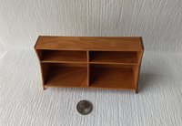 1:12 Dollhouse mid-century styled book case or display case or shelving unit in solid cherry wood