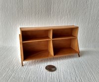 1:12 Dollhouse mid-century styled book case or display case or shelving unit in solid cherry wood