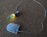 1:12 Dollhouse miniature retro lava lamp Battery operated LED table lamp MCM style with external wires - blue glitter