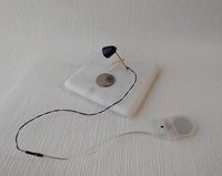 1:12 dollhouse miniature mid-century modern styled desk lamp Battery operated Black desk lamp brass tripod legs MCM dollhouse table lamp