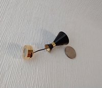 1:12 dollhouse miniature cone pendant light in black Mid-century modern LED ceiling light Battery operated MCM light