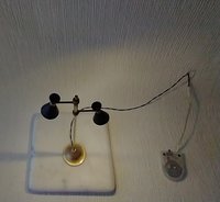 RESERVED 1:12 dollhouse miniature 2-light floor lamp with black cones Mid-century modern styled floor lamp Battery operated MCM dollhouse light