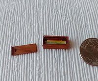 1:12 dollhouse miniature pencil box made from solid cherry wood comes with five pencils