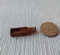 1:12 dollhouse miniature pencil box made from solid walnut wood comes with five pencils