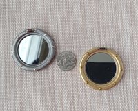 1:12 dollhouse porthole accent mirror Porthole wall mirror Beach cottage accessory Industrial style mirror - gunmetal porthole