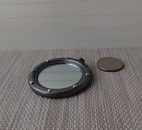 1:12 dollhouse porthole accent mirror Porthole wall mirror Beach cottage accessory Industrial style mirror - gunmetal porthole