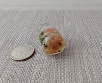 1:12 dollhouse miniature glass fish bowl with one solitary goldfish - dark green plant