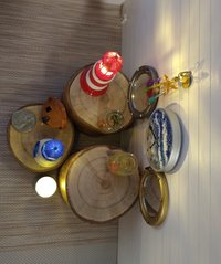 1:12 dollhouse Blue lighthouse lamp Miniature coastal accessory Lighthouse light for dollhouse patio or deck Battery operated novelty or accent light