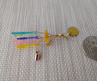 1:12 dollhouse unique wind chime with starfish and faux glass paddles Beach cottage home decor wind chime Coastal home accessory