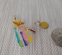 1:12 dollhouse unique wind chime with starfish and faux glass paddles Beach cottage home decor wind chime Coastal home accessory