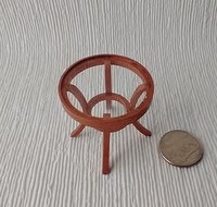 1:12 Dollhouse side table with clear acrylic top faux wrought iron in copper color for patio or deck or modern home Round end table