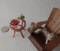 1:12 Dollhouse miniature handmade watermelon slices on polygonal white ceramic plate