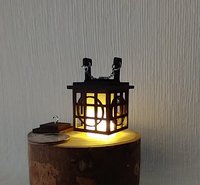 1:12 Dollhouse miniature hanging lantern light in solid walnut Japanese styled lantern pendant light for portch or foyer or deck or dining room