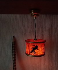 RESERVED 1:12 Dollhouse red lantern pendant light Battery operated Asian themed hanging or pendant light