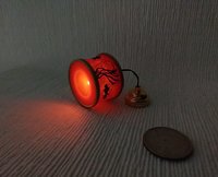 RESERVED 1:12 Dollhouse red lantern pendant light Battery operated Asian themed hanging or pendant light