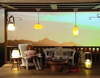 1:12 Dollhouse bugs zapper lantern for outdoor patio porch lawn light Modern LED lantern