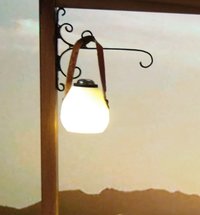 1:12 Dollhouse modern portable lantern with leather strap for outdoor patio or as lawn light Modern LED lantern Price is for EACH unit