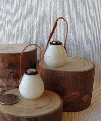 1:12 Dollhouse modern portable lantern with leather strap for outdoor patio or as lawn light Modern LED lantern Price is for EACH unit