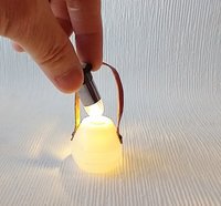 1:12 Dollhouse modern portable lantern with leather strap for outdoor patio or as lawn light Modern LED lantern Price is for EACH unit