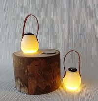 1:12 Dollhouse modern portable lantern with leather strap for outdoor patio or as lawn light Modern LED lantern Price is for EACH unit