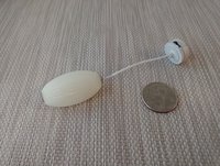 1:12 dollhouse miniature white elongated pendant light with ridges Battery operated mid-century inspired ceiling light MCM styled light