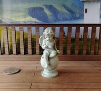 1:12 or 1:24 Dollhouse miniature faux stone garden angel with fine details Resin garden angel statute 3D printed in resin