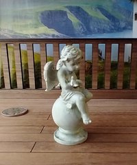 1:12 or 1:24 Dollhouse miniature faux stone garden angel with fine details Resin garden angel statute 3D printed in resin