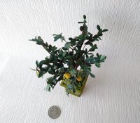 1:12 Dollhouse miniature lemon tree in unique square planter Patio tree in container